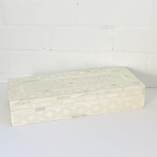 BONE INLAY WOODEN BOX