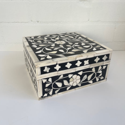 BONE INLAY WOODEN BOX