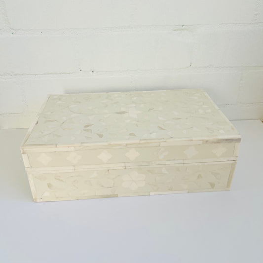 BONE INLAY WOODEN BOX