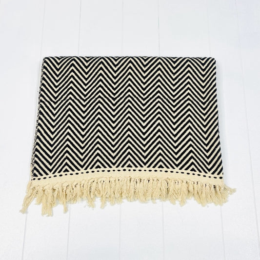WOOL ZIGZAG HANDLOOM THROW
