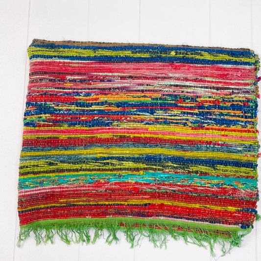 BRIGHT GREEN COTTON DURRY RUG