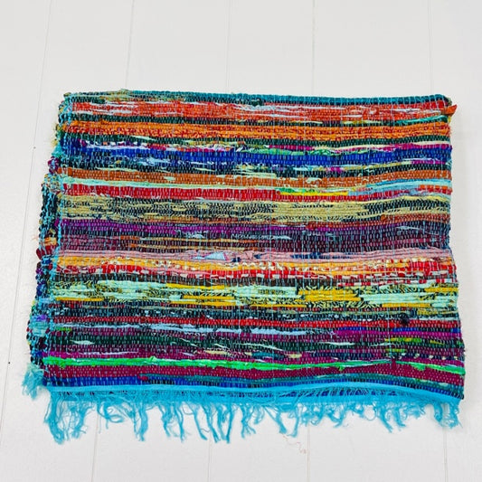 BRIGHT BLUE COTTON DURRY RUG