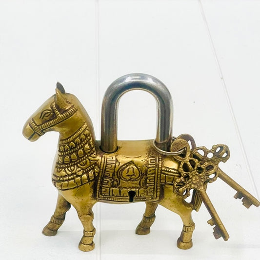 BRASS HORSE PADLOCK