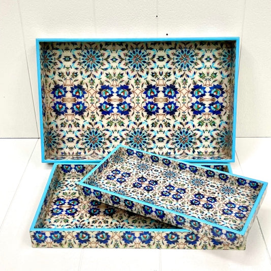 LACQUERED WOODEN TRAY 3PCS