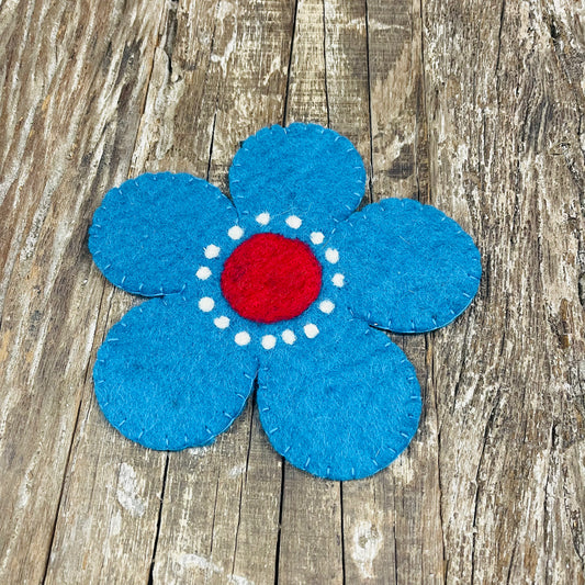 FELT FLOWER COASTER/KIDS PLAY MAT  21CM