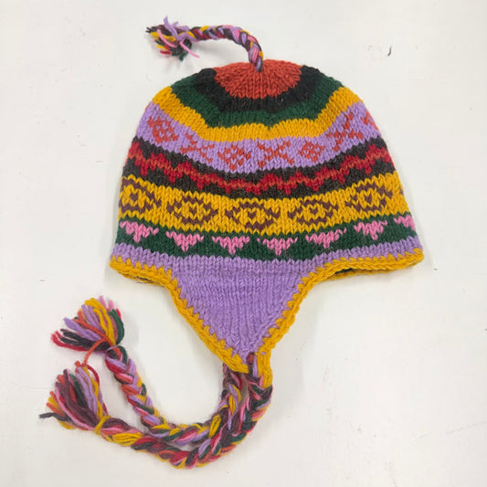 100% WOOL HAND KNITTED EARMUFF BEANY