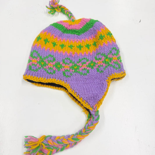 100% WOOL HAND KNITTED EARMUFF BEANY