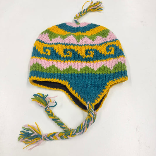 100% WOOL HAND KNITTED EARMUFF BEANY