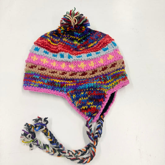 100% WOOL HAND KNITTED EARMUFF BEANY