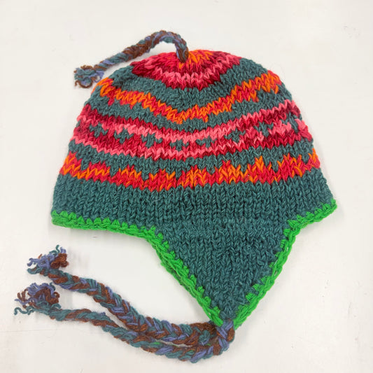 100% WOOL HAND KNITTED EARMUFF BEANY