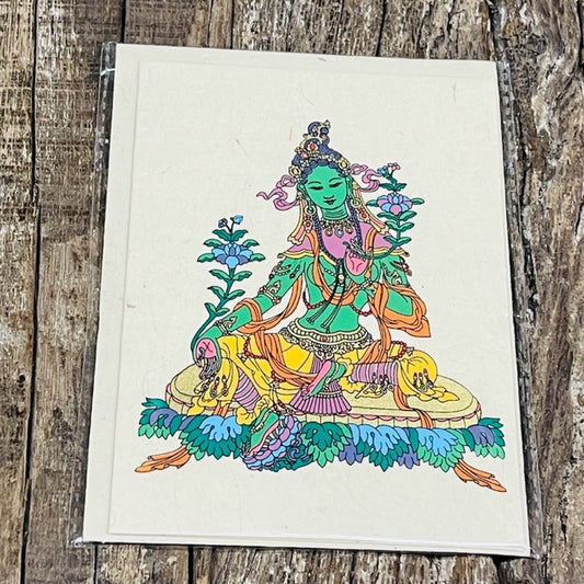 GREEN TARA BUDDHA CARD WITH ENVELOPE