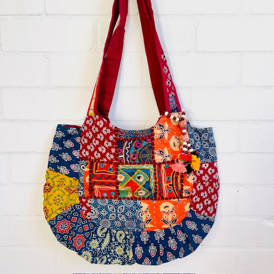 PATCHWORK MOON SHOULDER BAG 35x43cm