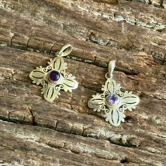 STERLING SILVER AMETHYST PENDANT