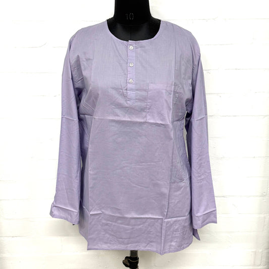 100% COTTON EMB. LONG TOP