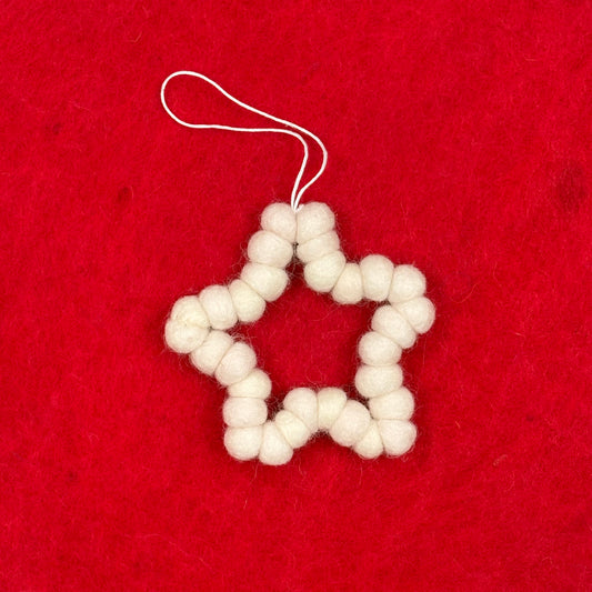 FELT STAR (SNOW) HANGING 8CM