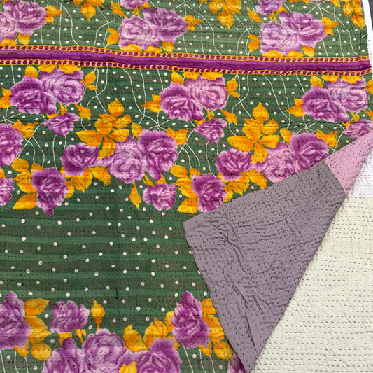 VINTAGE FINE STITCHED HEAVY WEIGHT BENGALI KANTHA JAN41)