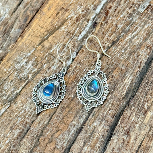 925 Sterling Silver Labradorite Earring