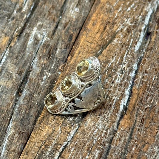 STERLING SILVER CITRINE RING