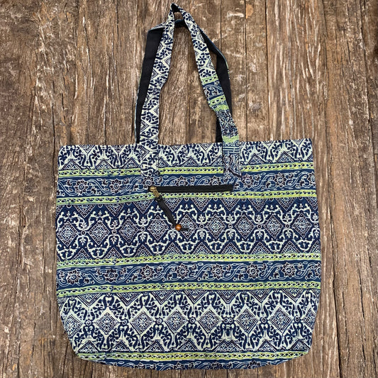 HANDSTICHED COTTON SHOULDER BAG 52X56CM