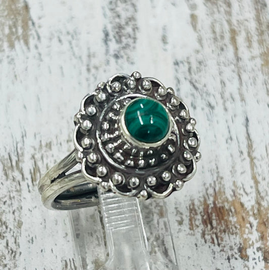 STERLING SILVER MALACHITE RING