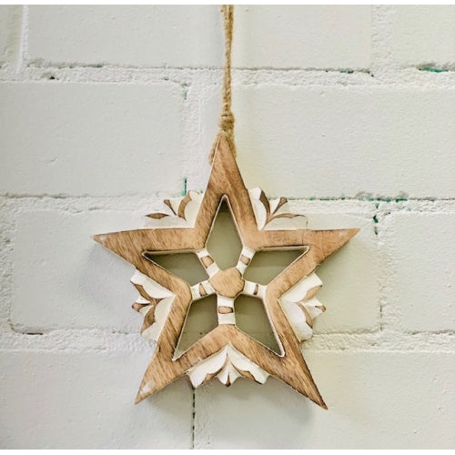 WOODEN STAR HANGING