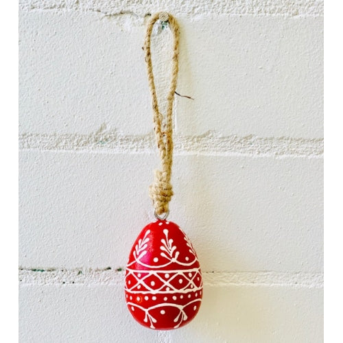 NATURAL WOOD HANDPAINTED EGG