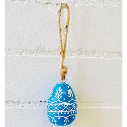 NATURAL WOOD HANDPAINTED EGG
