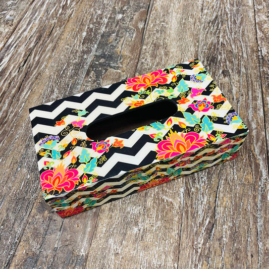LACQUERED WOODEN TISSUE BOX 28x16CM