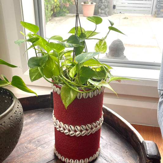 GLASS BEAD SHELL VASE 31X18CM