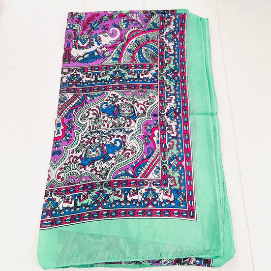SILK PRINTED SCARF 60X180cm