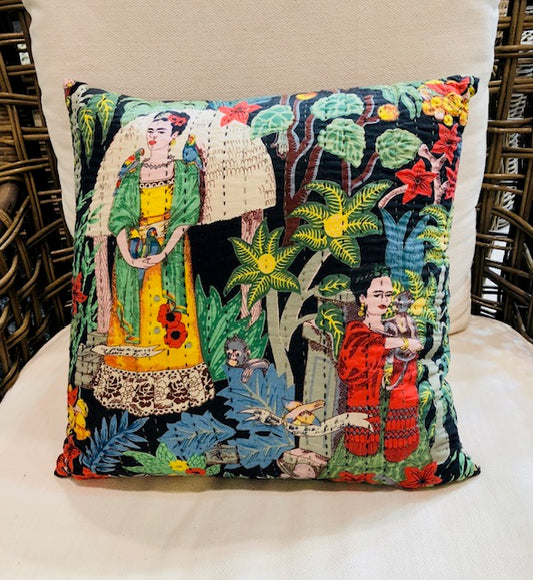 HANDSTICHED FRIDA CUSHION 45CM