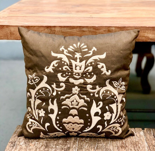 SILK EMB. CUSHION COVER ONLY 40CM