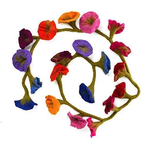 HANDMADE FELT FLOWER GARLAND MULTICOLOUR