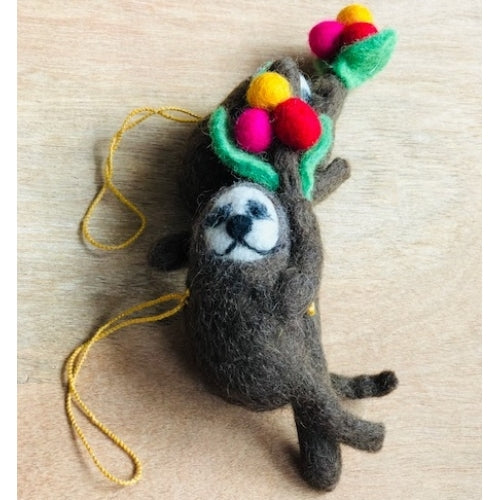 FELT SLOTH ON BRANCH