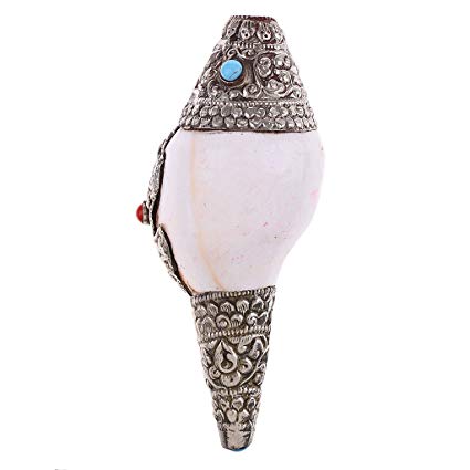 SILVER SHELL CONCH HORN