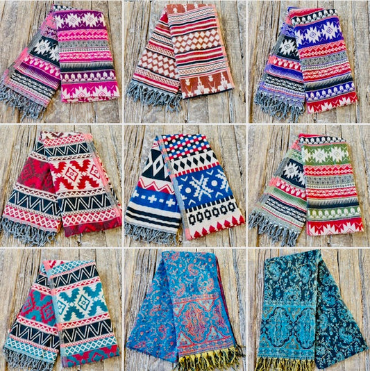 TRIBAL BANJARA SHAWLS ASSORTED 100X200CM