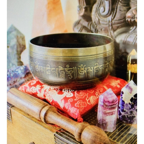 ETCHED BRONZE SINGING BOWL S