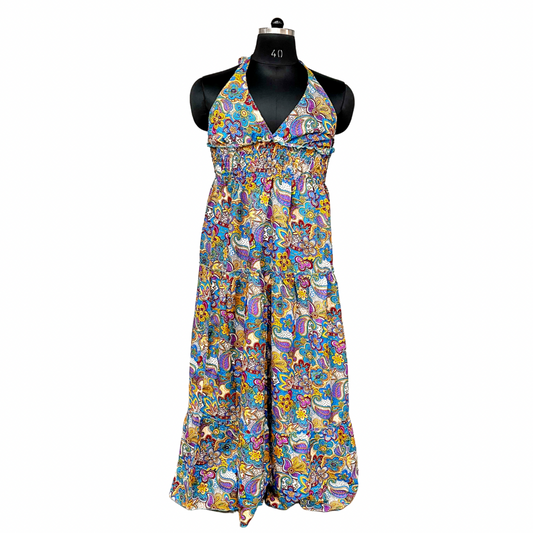 Multi-colour Paisley Halter Maxi Dress