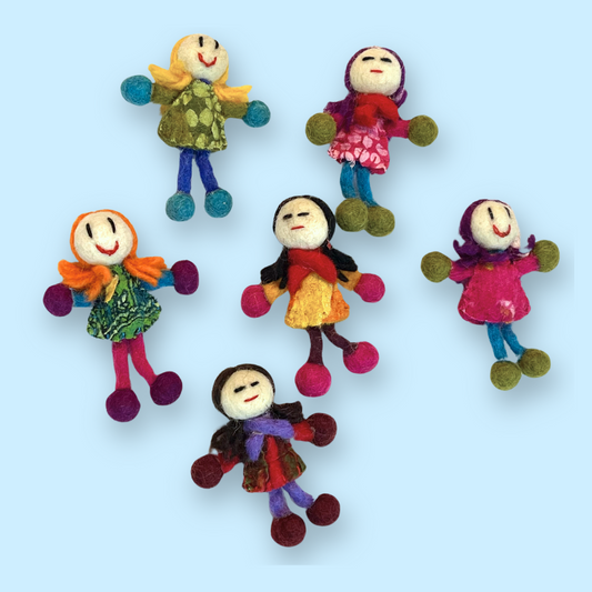 FELT DOLL BROOCH ASSORTED - 6x8CM