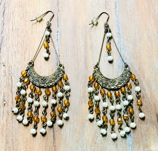 BRASS BEADED EARRING