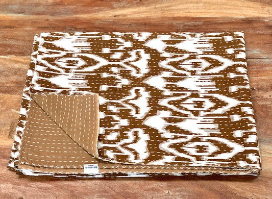 COTTON HANDSTICHED THROW MED 220x150cm