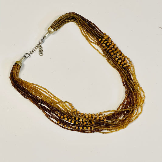 HANDCRAFTED GLASS BEAD LONG NECKLACE