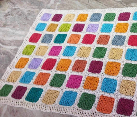 COTTON HANDCROCHET COTTON THROW 100X150CM
