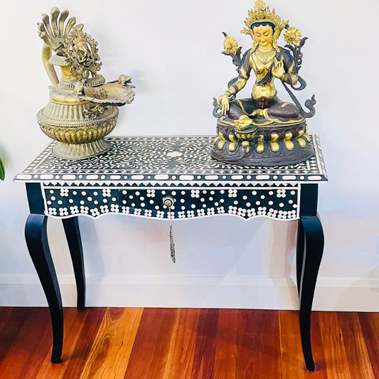 BONE INLAY CONSOLE TABLE 100X40X76CM- PICK UP ONLY