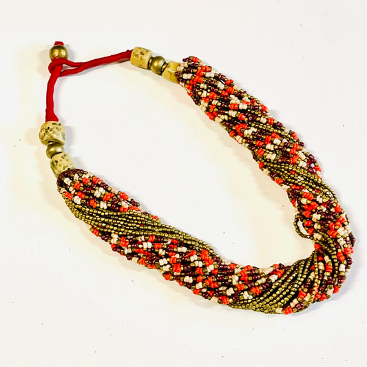 GLASS BEAD LONG NECKLACE