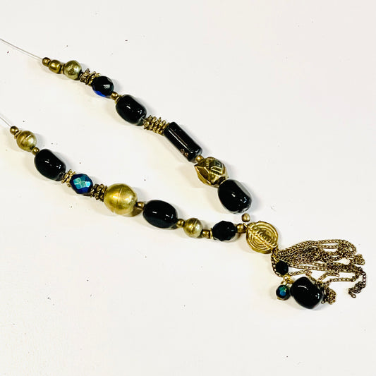 HANDCRAFTED GLASS BEAD LONG NECKLACE