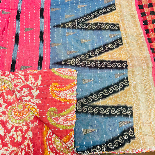 VINTAGE BENGALI KANTHA THROW JUL17