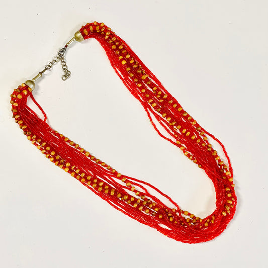 HANDCRAFTED GLASS BEAD LONG NECKLACE
