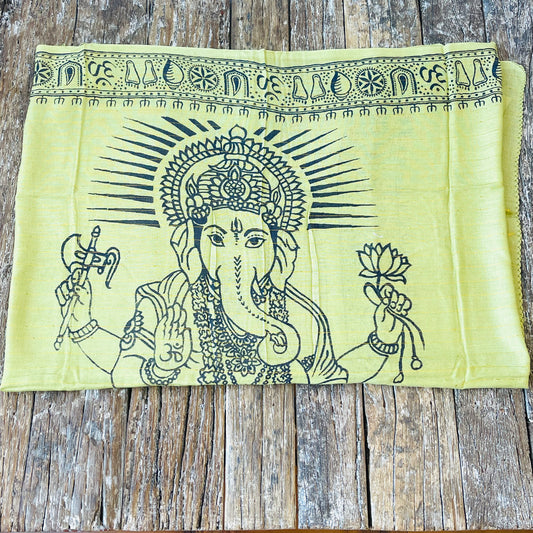 NATURAL VISCOSE OM CHANT GANESH SCARF/SARONG 180x100cm