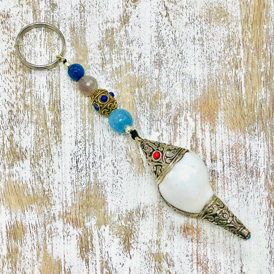 TIBETAN CONCH BEAD KEY HOLDER
